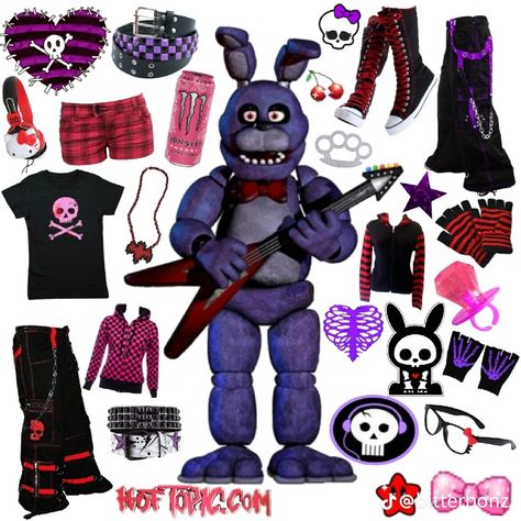 Fnaf Bonnie Outfit, Bonnie Fnaf Outfit Ideas, Fnaf Inspired Outfits, Fnaf Outfit Ideas, Fnaf Outfits, Fnaf Costumes, Fnaf Costume, Fnaf Crafts, Cute Animal Quotes