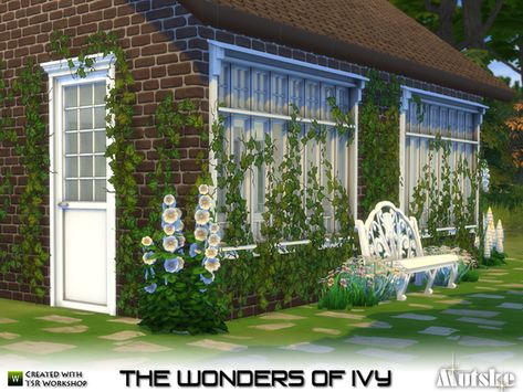 mutske's The Wonders of Ivy Wall Climbing Plants, Sims 4 Cottage, Vertikal Garden, Los Sims 4 Mods, Cc Sims4, Pelo Sims, Sims 4 House Design, Vine Wall, Sims 4 Cc Furniture