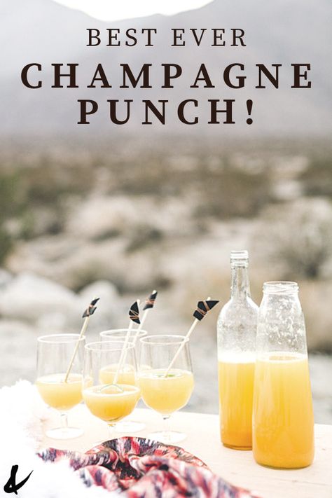 Brunch Party Ideas, Champagne Punch Recipes, Best Punch Recipe, Best Mixed Drinks, Easy Alcoholic Drinks, Champagne Punch, Best Champagne, Champagne Brunch, Christmas Cocktail