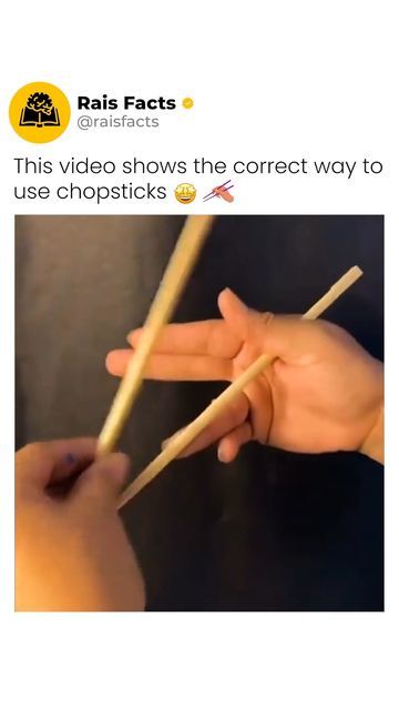 Facts | News | Tech on Instagram: "Follow @raisfacts for more! 💫

Learn the correct way to use chopsticks 🤩🥢

#reels #chopsticks #asia #food #tips #tricks #cooking #tutorial #diy #howto #viralreels #chinese #dining #foodtips #hold #hand #technique" Kids Chopsticks, Chop Sticks, Food Tips, Tutorial Diy, Tips Tricks, Chopsticks, Cleaning Tips, Food Hacks, Teaching Kids