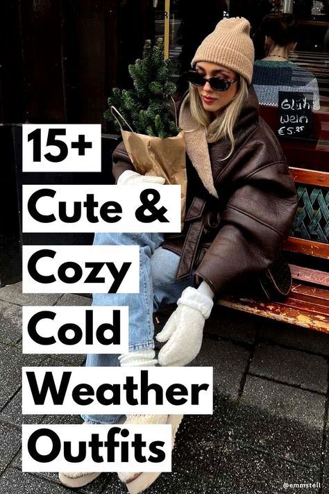 Stay cozy this fall and winter with our 15+ casual and comfy cold weather outfit ideas! Whether you’re looking for cozy fall outfits or freezing cold winter outfits, we have the best cold outfits for women. Click through for casual, trendy, stylish, and classy cold weather outfits for fall and winter. Affordable Winter Outfits, Comfy Outfits Winter, What To Wear Fall, Winter Outfits Warm, Cold Weather Outfit, Weather Outfits, Comfy Winter, Cozy Fall Outfits, Stylish Winter Outfits