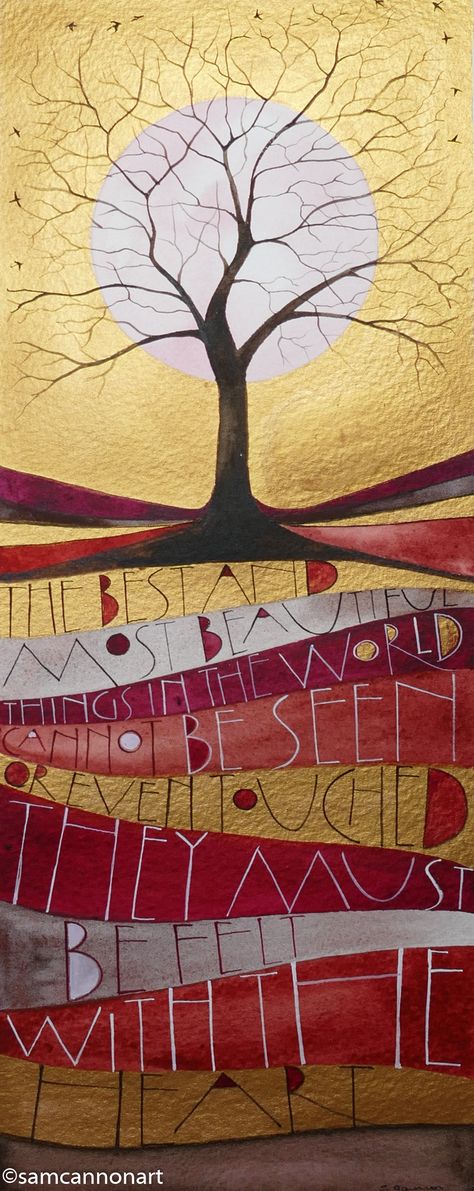 Layers show growth, building, seed is FOUNDATION beneath clients' feet. Land Acknowledgement, Typography Watercolor, Sam Cannon, Theme Nature, Tree Artwork, Landscape Quilts, Bible Art, Calligraphy Art, Pics Art