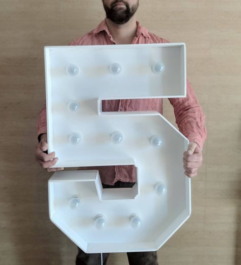 Light Letters Diy, Large Marquee Numbers, Number Lights, Light Up Numbers, Marquee Numbers, Diy Marquee Letters, Superman Birthday, Lights Wedding Decor, Hall Lighting