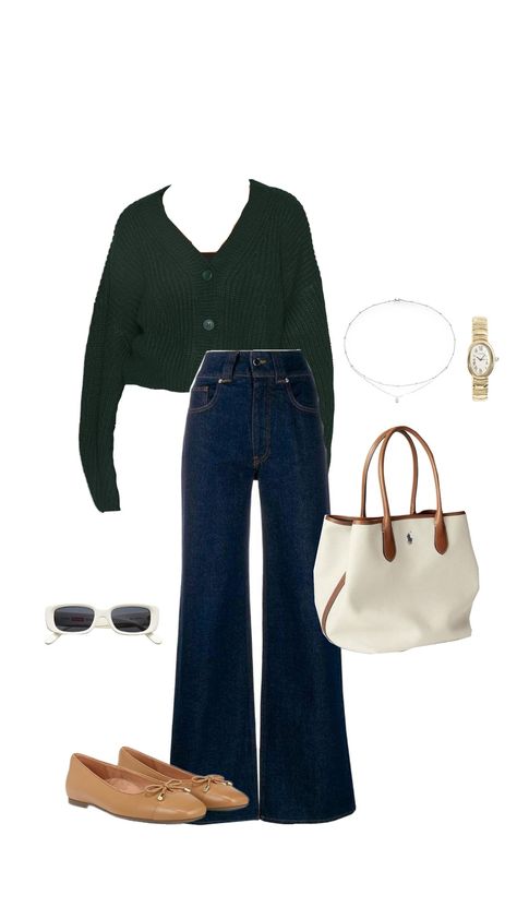 #cardigan #suede #balletflats #outfit #green #outfitaesthetic ##fallaestethic #fall2024 #recent Dark Green Cardigan Outfit, Green Cardigan Outfit, Dark Green Cardigan, Cardigan Outfit, Green Cardigan, Cardigan Outfits, Outfits Aesthetic, Ballet Flats, Dark Green