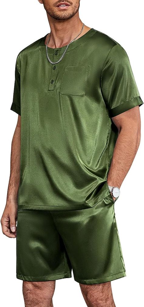 Experience nighttime indulgence with our premium men's satin pajamas collection. Discover the epitome of comfort and sophistication in every stitch. From classic satin sets to modern designs, find your perfect sleep companion. This is an affiliate link.
Ekouaer Men Satin Pajamas Set Short Sleeve Silk Sleepwear Button Down 2 Piece Loungewear with Pockets
#SilkPajamas #LuxurySleepwear #MensNightwear #ElevateYourSleep #AffiliateLink Silk Loungewear, Satin Pajamas Set, Shorts Pajamas, Satin Pajama Set, Satin Pajama, Satin Sleepwear, Mens Pajamas Set, Silk Sleepwear, Pajamas Gift