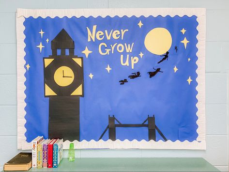 Princess Bulletin Board Ideas, Peter Pan Bulletin Board, Bulletin Board Ideas Disney, Daycare Birthday, Bulletin Boarders, Disney Bulletin Boards, Early Preschool, Disney Themed Classroom, Class Themes