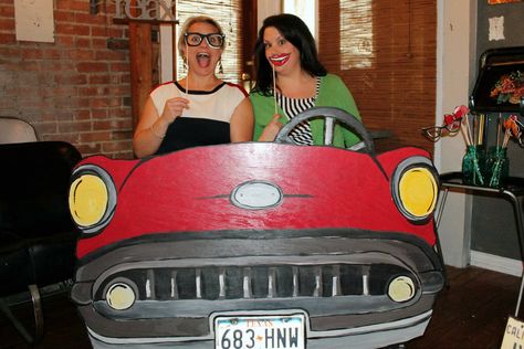 Road trip themed bridal shower Car Photobooth, Route 66 Party, Route 66 Theme, Clock Images, Road Trip Theme, Rally Idea, Animal Cardboard, Prom Planning, Cardboard Car