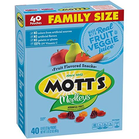 Amazon.com: Mott's Medleys Fruit Snacks, Assorted Fruit Gluten Free Snacks, Family Size, 40 Pouches, 0.8 oz Each $5.88 (.15 per pouch) Sweet Potato Juice, Fat Burning Snacks, Welches Fruit Snacks, Veggie Juice, Carrot Juice, Snack Packs, Gluten Free Snacks, Free Snacks, Fruit Snacks