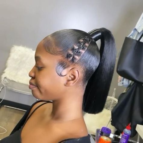 Parking Gel Styles For Ladies, Pondo Hairstyle With Gel 2024, Latest Packing Gel Hairstyle In Nigeria, Pony Hairstyles For Black Women, Phondos Hairstyle For Black Women, Pondo Hairstyle With Gel, Styling Gel Hairstyles For Black Hair, Gel Hair Hairstyles For Black Women, Gel Up Hairstyles For Black Women