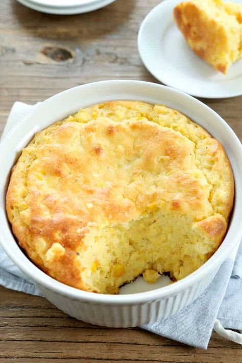 Easy Gluten Free Sweet Corn Spoon Bread. Everyone's favorite side dish! Gluten Free Spoon Bread, Sweet Corn Spoon Bread, Corn Spoon Bread, Gluten Free On A Shoestring, Corn Muffin, Spoon Bread, Grease 2, Gluten Free Thanksgiving, Gluten Free Sides Dishes