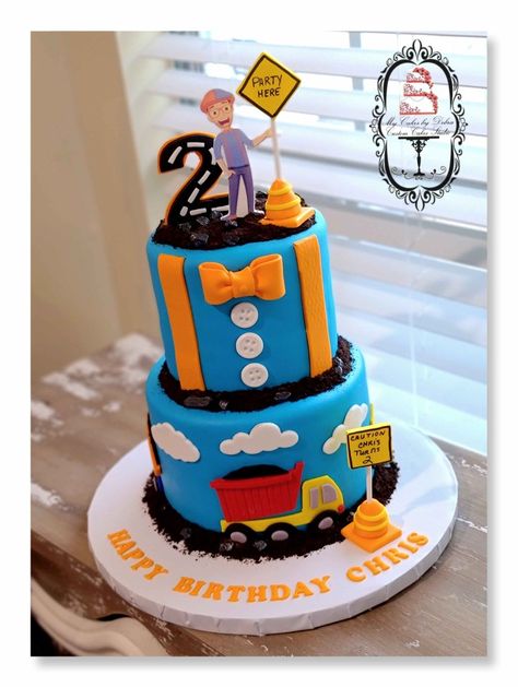 Blippi Cupcake Ideas, Blippi Birthday Cake, Blippi Party, Happy Birthday Chris, Theme Birthday Cake, Third Birthday Party, 2nd Birthday Party Themes, Birth Flower Tattoos, Cake Decorating Designs