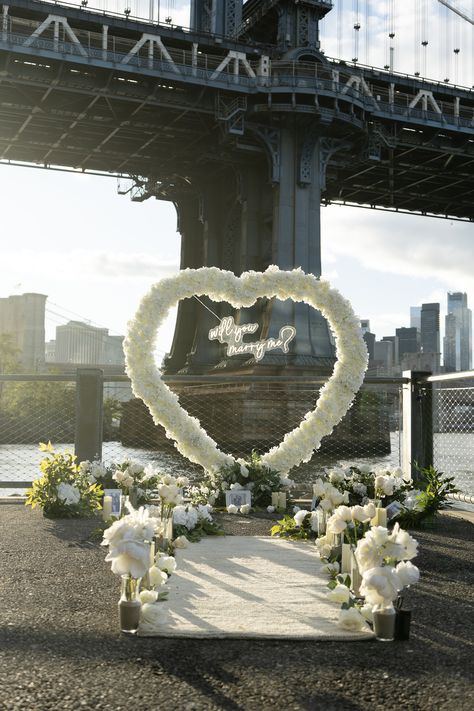 Bridge Proposal Ideas, Heart Arch Proposal, Bridge Proposal, Heart Arch, Nyc Proposal, Proposal Locations, Best Marriage Proposals, Outdoor Proposal, Park Proposal