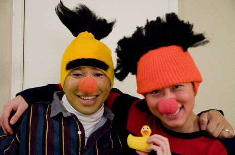 Best Buddies | Our homemade version of Bert & Ernie & rubber… | Flickr Ernie Costume, Bert And Ernie Costume, Ernie Und Bert, Bert And Ernie, Bert & Ernie, Duo Costumes, Elmo Birthday Party, Best Buddies, Couples Halloween Outfits