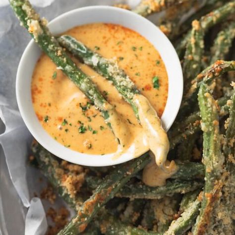 Parmesan Green Beans | Low Carb Maven Parmesan Green Beans, Mustard Dipping Sauce, Low Carb Maven, Oven Fried, Low Carb Sides, Low Carb Side Dishes, Keto Side Dishes, Low Carb Dinner Recipes, Low Carb Recipes Dessert