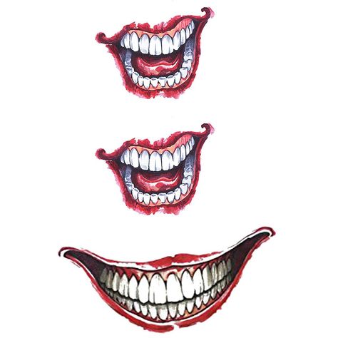 Joker Joker Mouth Tattoo, Joker Mouth, Dr Tattoo, Image Joker, Mouth Tattoo, Realistic Fake Tattoos, Joker Smile, Makeup Cc, Makeup Waterproof