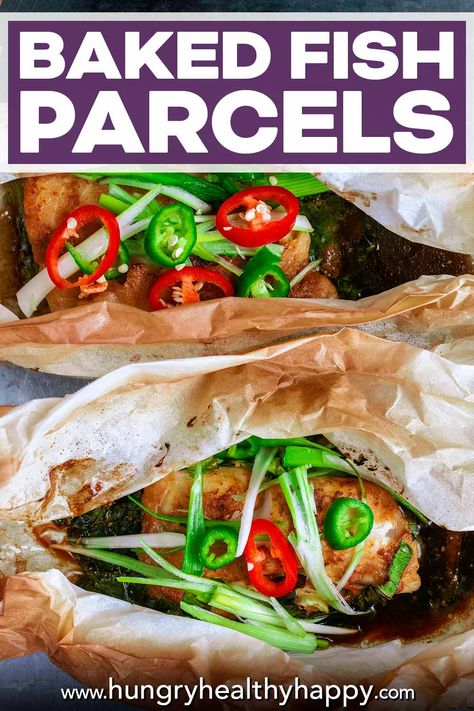 Parchment Baked Fish, Fish Parcels Recipes, Baked Fish In Foil, Fish In Foil, Parchment Paper Recipes, Fish Parcels, Oven Baked Fish, Fish Dinner Recipes, Fish Fillets