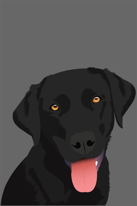 Black Labrador Dog Wallpaper, Black Dog Painting Easy, Black Lab Painting Easy, Black Lab Illustration, Black Lab Drawing Easy, Black Labrador Art, Black Lab Wallpaper, Black Lab Drawing, Black Dog Painting