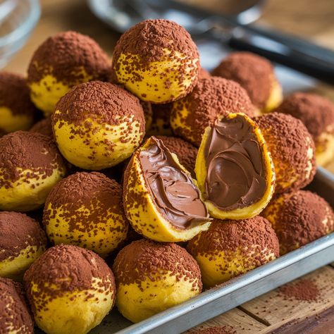 CHOCOLATE CREAM PUFFS: Create Bakery-Quality Desserts at Home Bigne Recipe, Chocolate Cream Puffs, Desserts At Home, Homemade Cream Puffs, Italian Desserts Easy, Chocolate Cream Puff, Luxurious Chocolate, Italian Chocolate, Italian Bakery