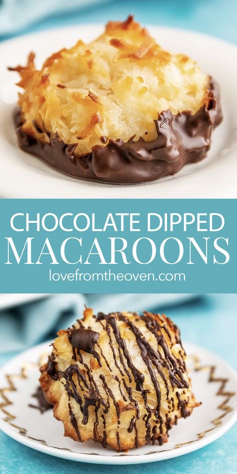 Macaroons Coconut, Macaroon Recipe, Chocolate Coconut Macaroons, Love From The Oven, Chocolate Chip Shortbread Cookies, Coconut Macaroons Recipe, Chocolate Macaroons, Toffee Cookies, Macaroon Recipes