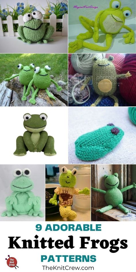 9 Adorable Knitted Frog Toys For Your Kids. Adorable Knitted Frog Toys For Your Kids curated by The Knit Crew. Frog Pattern Crochet, How To Knit A Frog, Knitted Dinosaur, Knitted Frog Pattern Free, Knit Frog Pattern Free, Free Frog Knitting Pattern, Frog Knitting Pattern Free, Frog Knitting Pattern, Free Knitting Patterns For Frogs