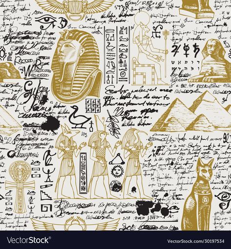 Egyptian Newspaper, Egyptian Design Pattern, Egypt Theme, Ancient Egypt Aesthetic, Egypt Wallpaper, Pyramids Egypt, Egyptian Design, Ancient Egypt Art, Fabric Background