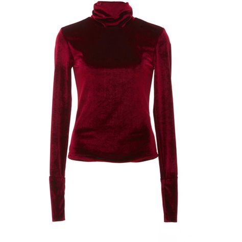 Velvet Turtleneck, Red Velvet Top, Velvet Top Long Sleeve, Red Turtleneck Sweater, Form Fitting Tops, Red Long Sleeve Tops, Red Turtleneck, Turtleneck Outfit, Long Sleeve Turtleneck