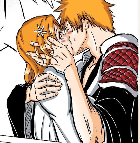 Ichigo And Orihime Fanart, Ichigo And Orihime Manga, Ichigo Kurosaki X Orihime, Orihime X Ichigo, Orihime Pfp, Orihime Manga, Orihime And Ichigo, Bleach Ichigo And Orihime, Ichigo Kurosaki Icons