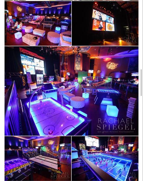 Bar Themes Ideas, Gaming Area Ideas, Game Bar Design, Bar Theme Ideas, Sports Bar Ideas, Gaming Party Decorations, Bar Activities, Bar Themes, Photographer Decor