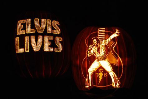 Elvis Pumpkin, Amazing Pumpkin Carving, Elvis Presley Images, Pumpkin Carvings, Pumpkin Carvings Stencils, Elvis Presley Photos, Pumpkin Pattern, Rock Stars, Pumpkin Faces