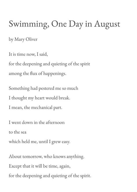 Poems About Lakes, Mary Oliver, Hold Me, Writing