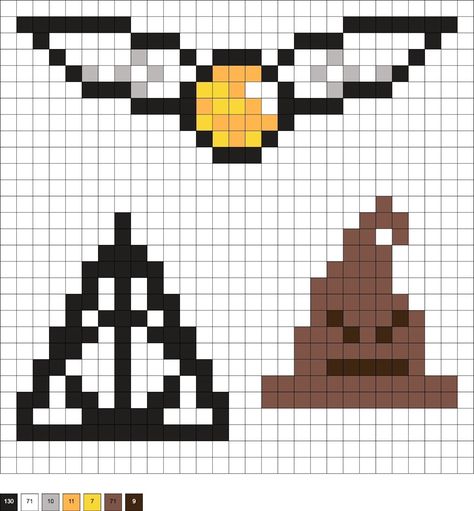 Deathly Hallows Pixel Art, Harry Potter Perler Beads Bookmarks, Harry Potter Seed Bead Pattern, Harry Potter Hama Beads Pattern, Harry Potter Bead Pattern, Perler Bead Harry Potter, Hama Beads Harry Potter, Harry Potter Giant, Pixel Art Harry Potter