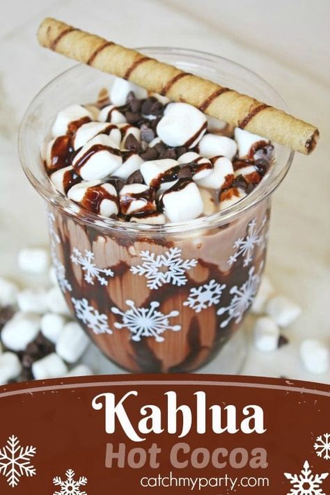 Kahlua Hot Chocolate, Kahlua Drinks, Kahlua Recipes, Boozy Hot Chocolate, Hot Cocoa Recipe, Chocolate Drink, Hot Chocolate Drinks, Cocoa Recipes, Boozy Drinks