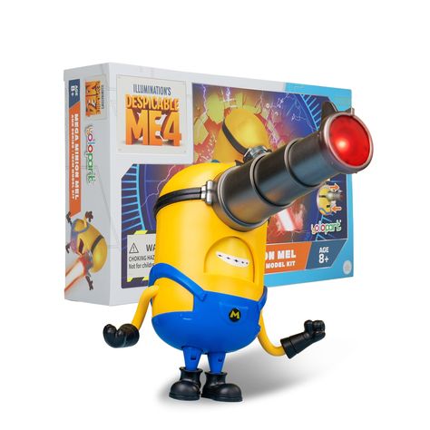 PRICES MAY VARY. 【Despicable Me 4 Minions Toys】Officially licensed Mega Minion toys Mel! Official Movie 1:1 Replica. The minion figure captures the charm and chaos of his character in full detail, promising not just a toy, but a portal back to their unforgettable adventures in the movie. 【Interactive Mega Mel Action Figures】Product size is 5.1x6.7x3.5in/13x17x9cm. The eye features lighting effects, which can be triggered by pulling it forward. 5 distinctive facial expressions at your fingertips. Mouth Expressions, Minion Toys, 4 Minions, Laser Cannon, Minion Dave, Minion Toy, Kids Packaging, Movie Making, Face Change