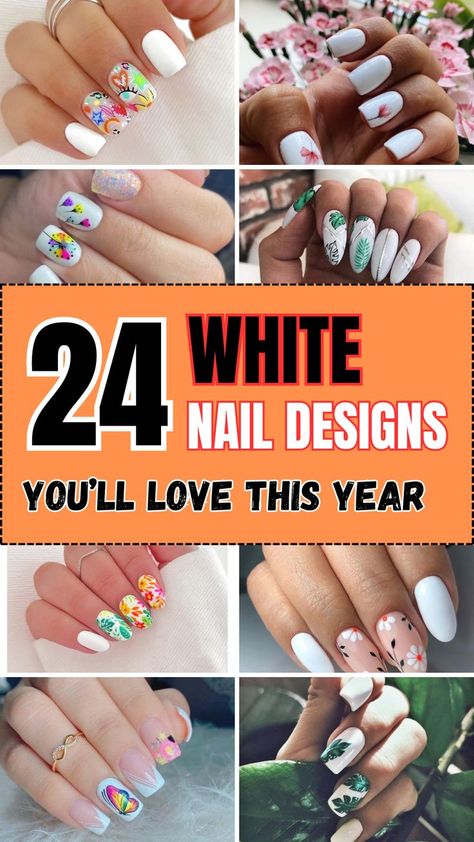 Top 24 Stylish White Nail Designs for Summer 2024.” Crisp, clean, and eternally chic, white nails are a timeless choice that transcends seasons. As summer unfolds, this classic hue takes on new life with fresh and innovative designs. In this curated collection, we unveil the most stylish and captivating white nail designs that are set to define the summer of 2024. White Nails With Colorful Designs, Nails With Colorful Designs, Nail Designs For Summer, White Nail Designs, White Nail, Summer Nail, Nail Designs Summer, White Nails, Short Nails