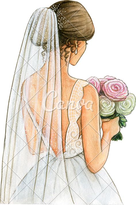 Bride Watercolor, Baby Canvas Art, Bride Illustration, Embroidery Leaf, Baby Canvas, Photo Frame Wallpaper, Illustration Photo, Framed Wallpaper, You're Invited