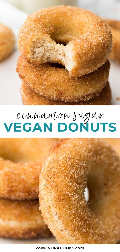 Lemon Vegan, Vegan Bars, Banana Sushi, Diy Cakes, Vegan Doughnuts, Food Deserts, Donuts Donuts, Cinnamon Donuts, Vegan Baking Recipes