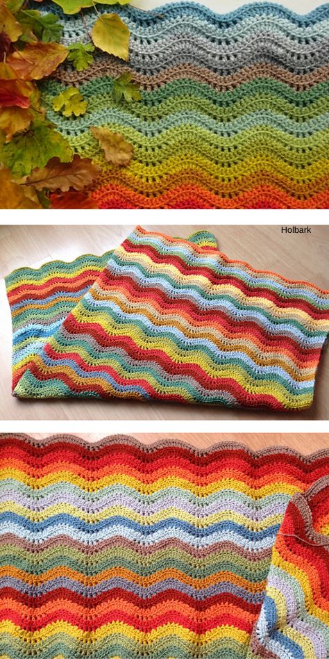 Great Ripple Crochet Blankets Free Patterns – 1001 Patterns Mood Crochet Blanket, Crochet Mood Blanket Pattern, Wavy Crochet Blanket, Crochet Wavy Blanket, Ripple Crochet Blankets, Quick Granny Square, Crochet Wave Blanket, Mood Blanket Crochet, Textured Ripple Crochet Pattern