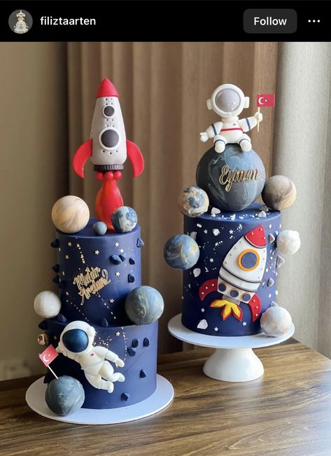 Eren Birthday, Nasa Party, Space 1st Birthday, World Cakes, 4th Birthday Boys, 3rd Birthday Ideas, Bday Party Theme, Birthday Themes For Boys, Birthday Boys