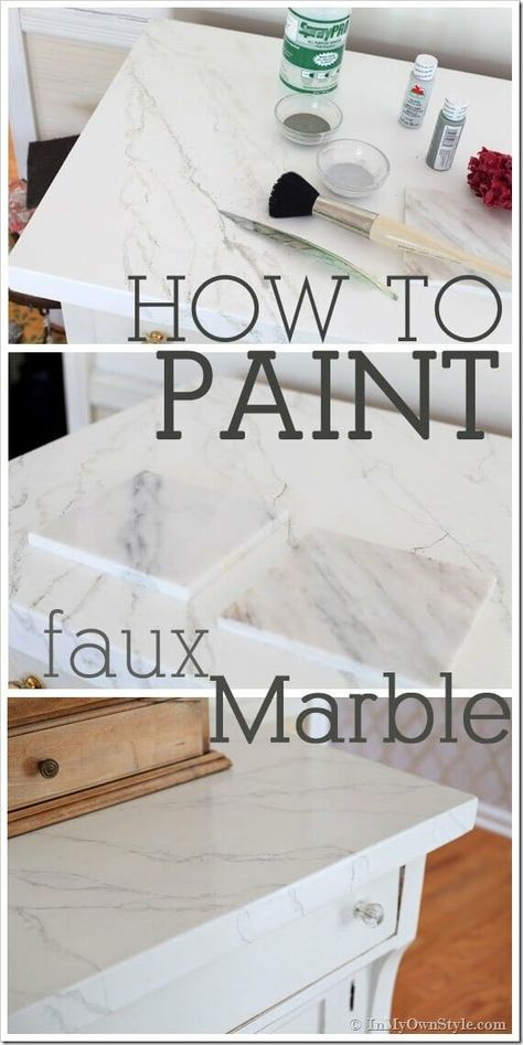 Paint Faux Marble, Countertop Diy, Diy Countertop, Casa Disney, Countertop Makeover, Diy Keramik, Cocina Diy, Diy Muebles Ideas, Diy Marble