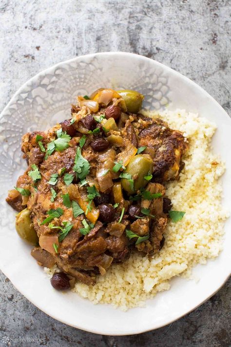 Slow Cooker Moroccan Chicken ~ Don't have a tagine? Make Moroccan chicken in a… Slow Cooker Moroccan Chicken, Moroccan Chicken Recipe, Chicken Tagine, Moroccan Spices, Moroccan Chicken, Slow Cooking, Moroccan Food, Simply Recipes, Middle Eastern Recipes