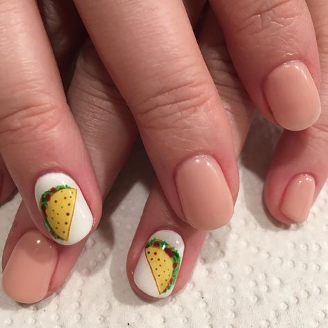 Taco Nail Art, Taco Nails, Food Nails, Tech School, Goth Nails, Fall Nail Art, Uñas Acrilicas, Nails Desing, Acrylic Nail Art