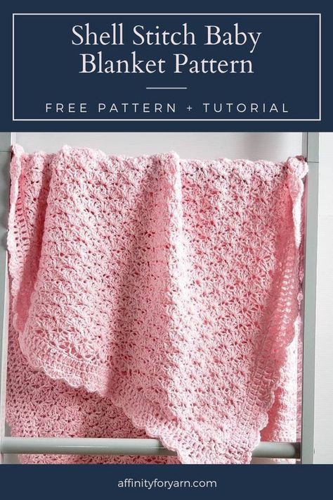 Shell Stitch Crochet Baby Blanket Free Pattern, Free Shell Stitch Baby Blanket Pattern, Bernat Softee Baby Yarn Patterns Blanket Crochet Free, Shell Stiches Crochet Baby Blanket, Shell Stitch Edging Crochet, Shell Baby Blanket Free Pattern, Shells Crochet Blanket, Border For Shell Stitch Blanket, Shell Stitch Baby Blanket Free Pattern