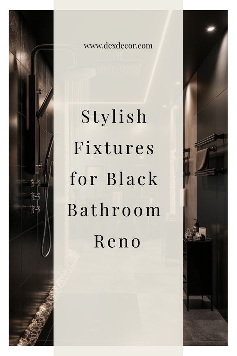 Stylish black bathroom with modern fixtures and lighting. Black Bathroom Design, Kitchen Flooring Trends, Black Bathroom Ideas, Kitchen Tile Inspiration, Ensuite Bathroom Designs, Industrial Chic Kitchen, Rustic Industrial Kitchen, Modern Bedroom Colors, Compact Kitchen Design