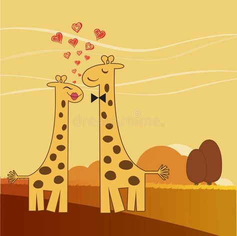 Giraffe Couple, Giraffe Vector, Law Logo, Funny Giraffe, Couple In Love, Giraffes, Jungle Animals, Couples In Love, Vector Stock