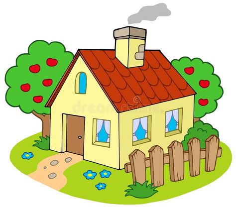 House with garden. Vector illustration , #AFF, #garden, #House, #illustration, #Vector #ad House With Garden, Art Haus, Baby Coloring Pages, House Cartoon, House Colouring Pages, Cartoon House, Garden Illustration, House Illustration, House Quilts