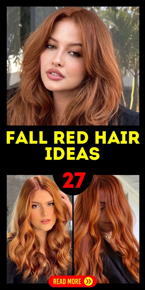 Fall red hair is a striking choice for the season, offering a variety of color ideas and patterns. Color autumn highlights brown and blonde money pieces are perfect for short hairstyles and brunettes. This look is especially flattering on pale and fair skin, bringing out a pretty and bold aesthetic. Inspired by world styles, old art, and even anime demon characters, fall red hair adds a touch of elegance and creativity to your autumn style. Highlights Brown And Blonde, Hair Color Patterns, Short Hair Curly Styles, Fall Red Hair Color, Brunettes Short Hair, Autumn Highlights, Fall Red Hair, Red Hair Trends, Money Pieces