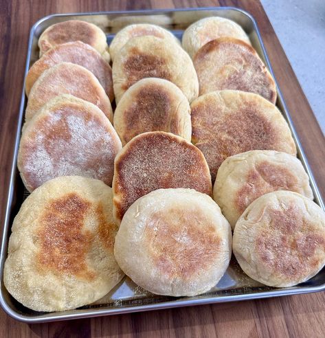 Homemade English Muffins Homemade English Muffins Easy, Easy English Muffin Recipe, Thomas English Muffins, English Muffin Recipe, English Muffin Recipes, Homemade English Muffins, Easy English, English Muffins, Muffin Recipe