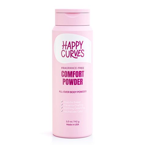 Happy Curves Comfort Powder: Talc Free Anti Chafe Body & Foot Powder Deodorant to Control Underboob Sweat, Butt Sweat, and Inner Thigh Chafing For Women... Scent:Fragran Powder Deodorant, Inner Thigh Chafing, Thigh Chafing, Deodorant For Women, Talcum Powder, Anti Chafing, Body Powder, Inner Thigh, Natural Deodorant