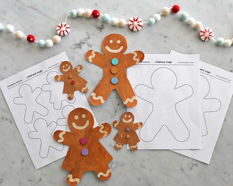 With the holidays in full swing, this Gingerbread Man template is the perfect craft to pair with some gingerbread cookies! Gingerbread Man Template, Christmas Bingo Printable, Crafts Template, Family Template, Gingerbread Man Crafts, Stocking Template, Gingerbread Family, Snow Globe Crafts, Crayola Coloring Pages