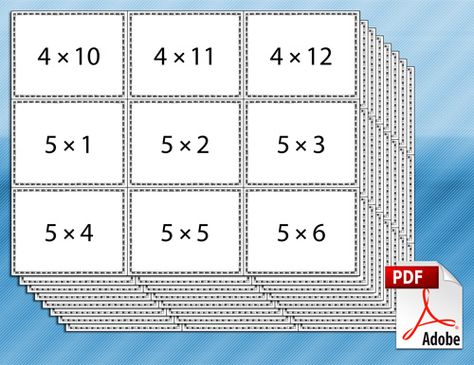 printable multiplication flash cards                                                                                                                                                                                 More Multiplication Flash Cards Printable, Multiplication Flash Cards, Division Flash Cards, Math Flashcards, Kids Math Activities, Flash Cards For Kids, Addition Flashcards, Math Flash Cards, Multiplication Flashcards